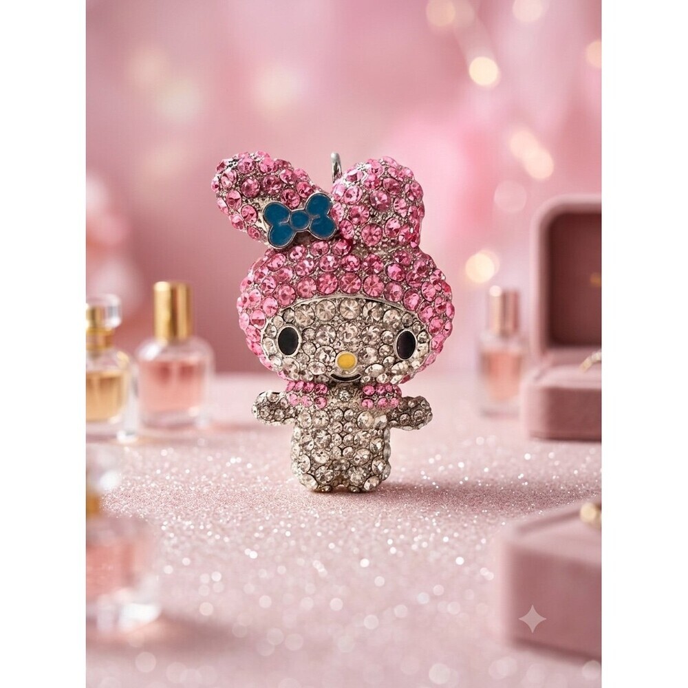 My Melody Rhinestone Keychain / Bag Charm – Pink Sparkling Kawaii Character